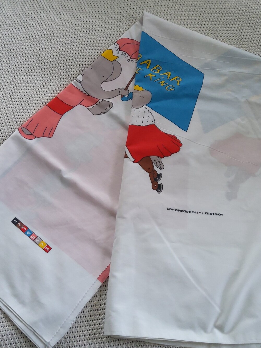 Vintage Fabric King Babar and Queen Celeste